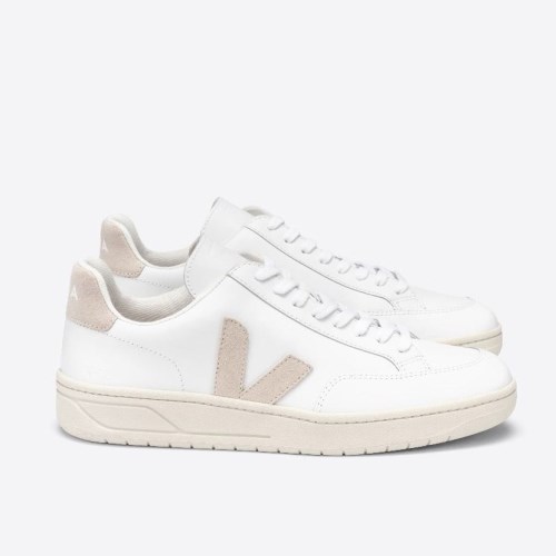 Veja V-12 Leather Miesten Kengät Valkoinen/Koralli (B67J68)